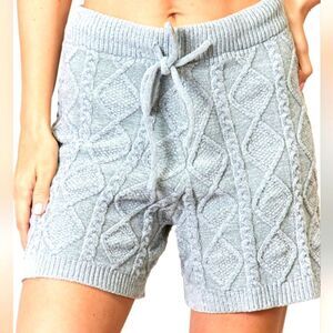 BiBi Cable Knit Drawstring Sweater Shorts sz M
